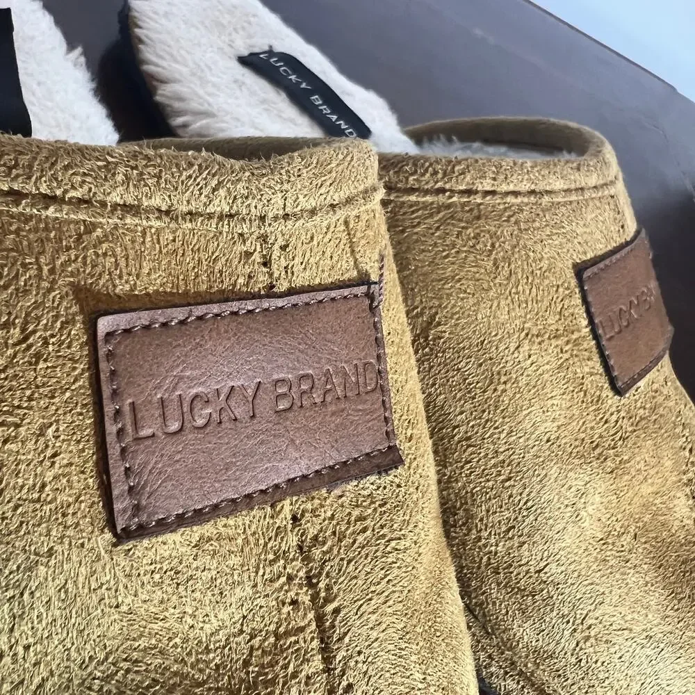 Lucky Brand Kids Tan Faux Fur Mule Slippers Size 2/3